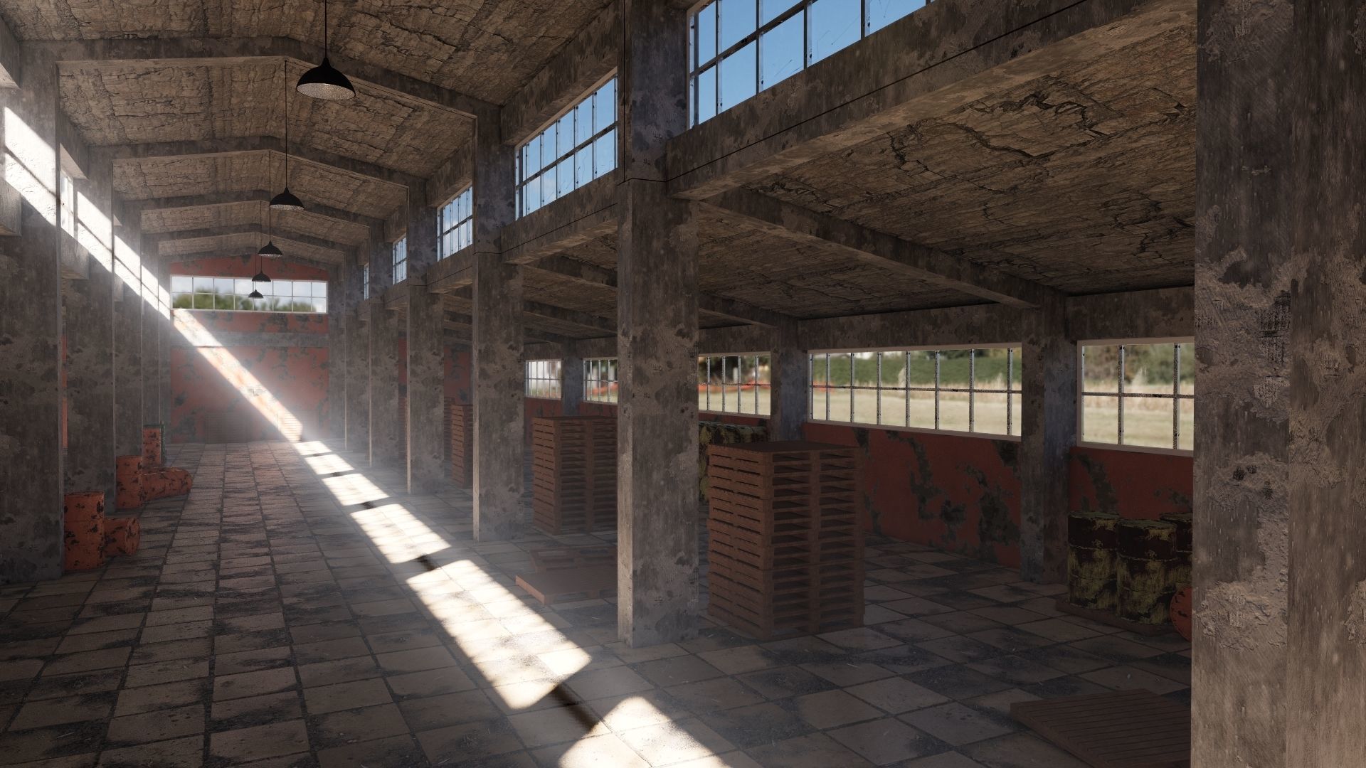 ABANDONED WAREHOUSE 3 Low-poly 3D model_5