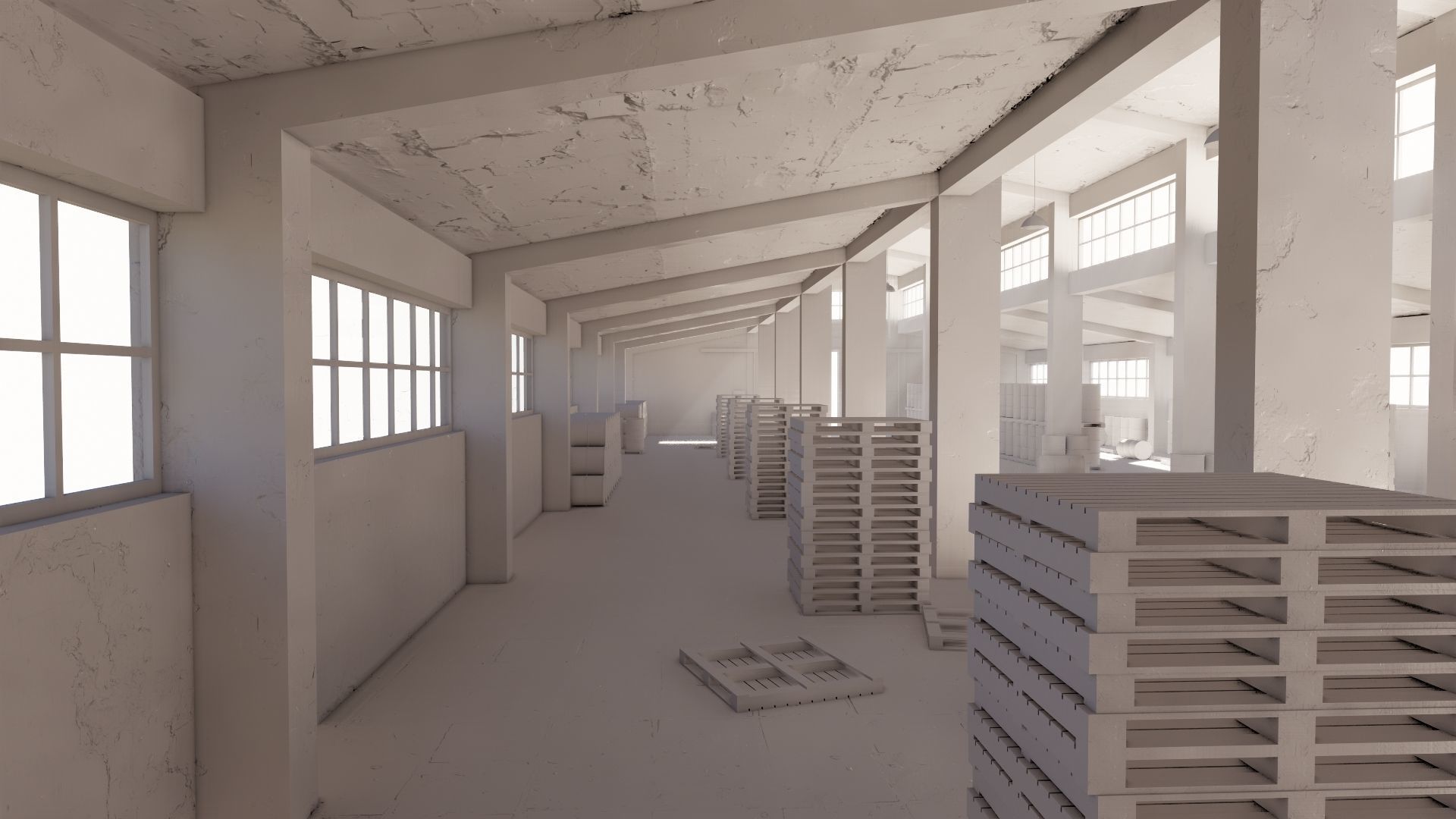 ABANDONED WAREHOUSE 3 Low-poly 3D model_47