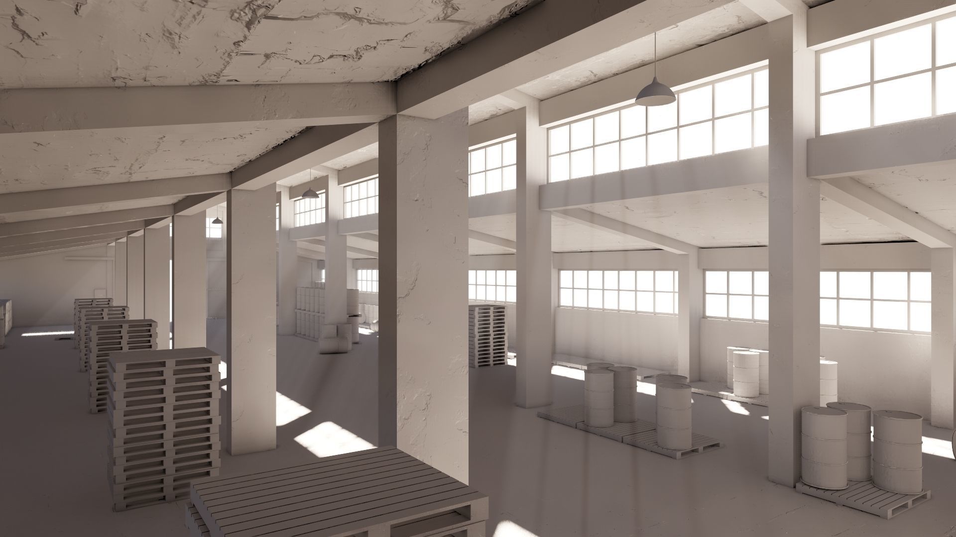 ABANDONED WAREHOUSE 3 Low-poly 3D model_46
