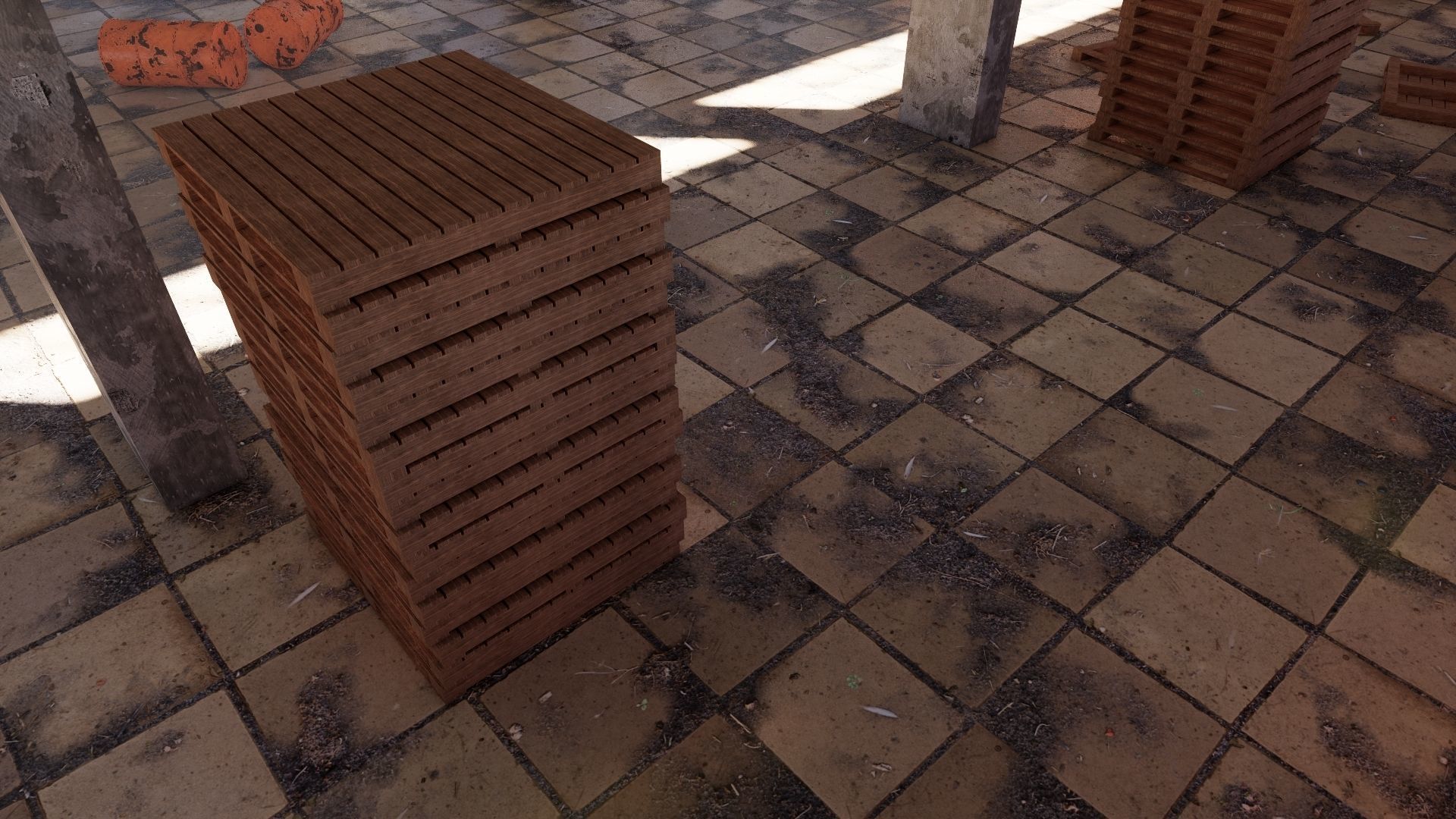 ABANDONED WAREHOUSE 3 Low-poly 3D model_13