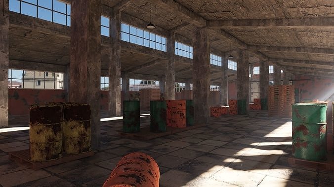 ABANDONED WAREHOUSE 3 Low-poly 3D model