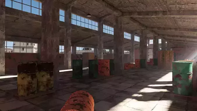 ABANDONED WAREHOUSE 3 Low-poly 3D model