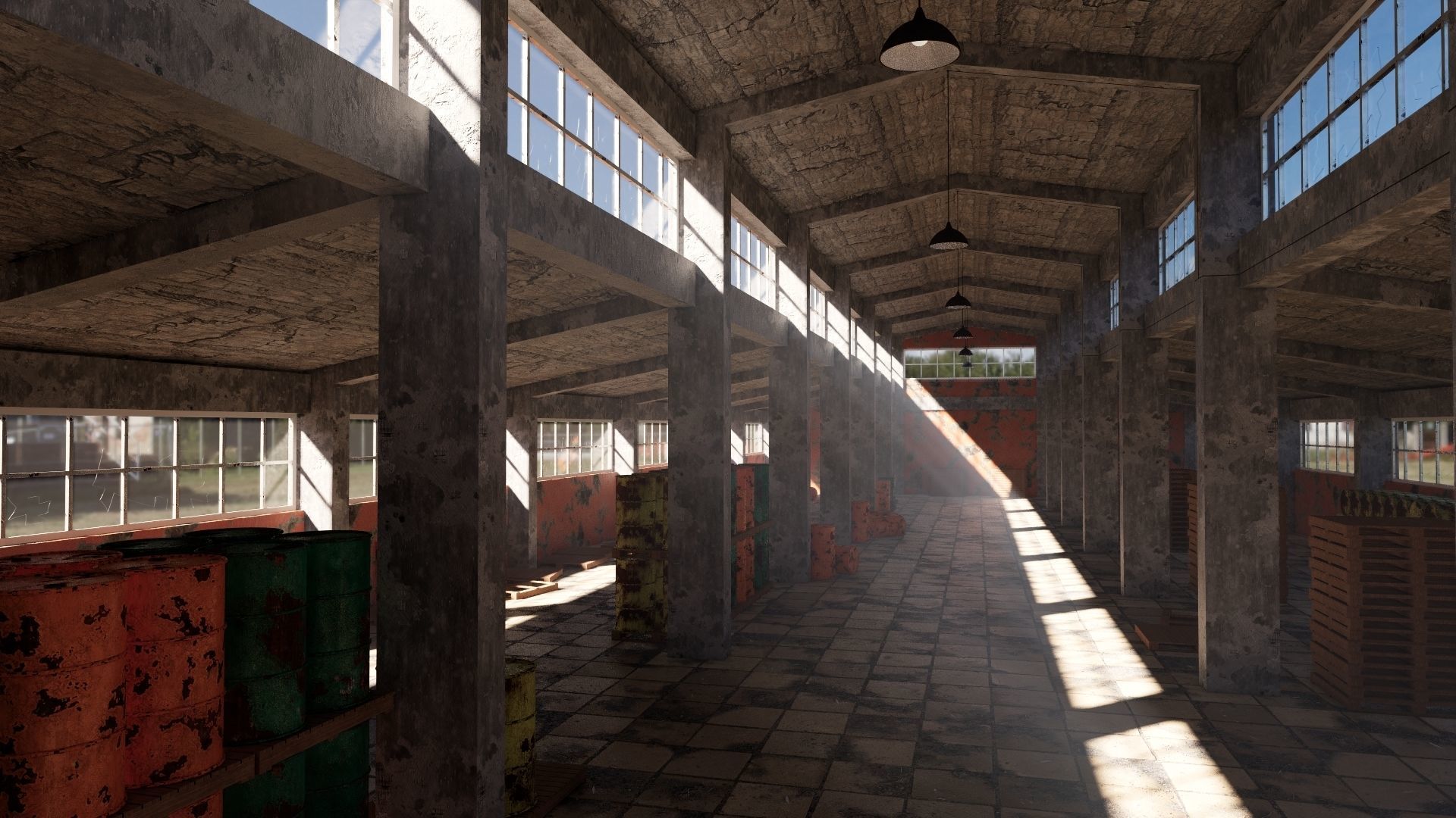 ABANDONED WAREHOUSE 3 Low-poly 3D model_6