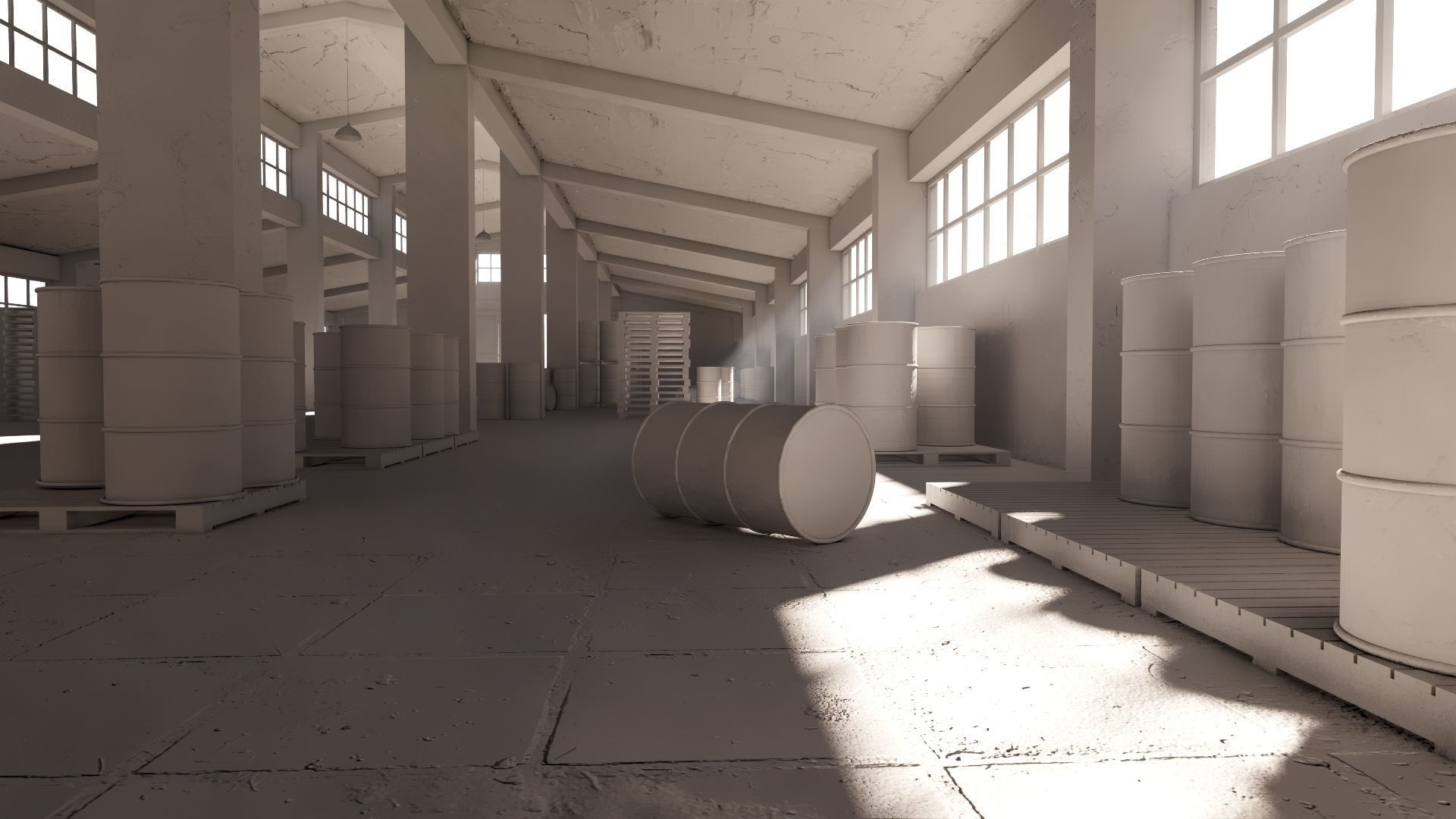 ABANDONED WAREHOUSE 3 Low-poly 3D model_48