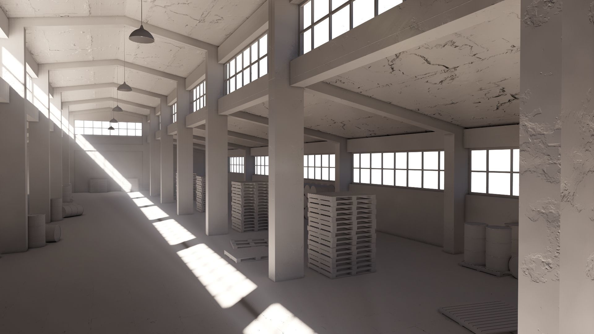 ABANDONED WAREHOUSE 3 Low-poly 3D model_41