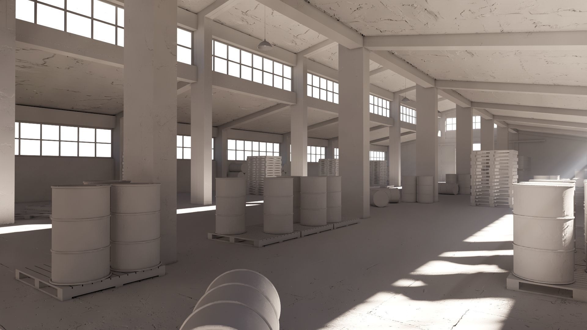 ABANDONED WAREHOUSE 3 Low-poly 3D model_43
