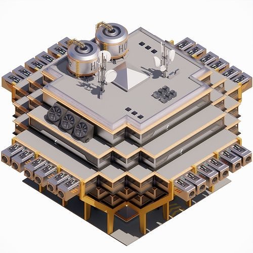 Sci-fi Laboratory block 002  3D model