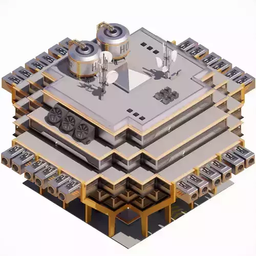 Sci-fi Laboratory block 002  3D model