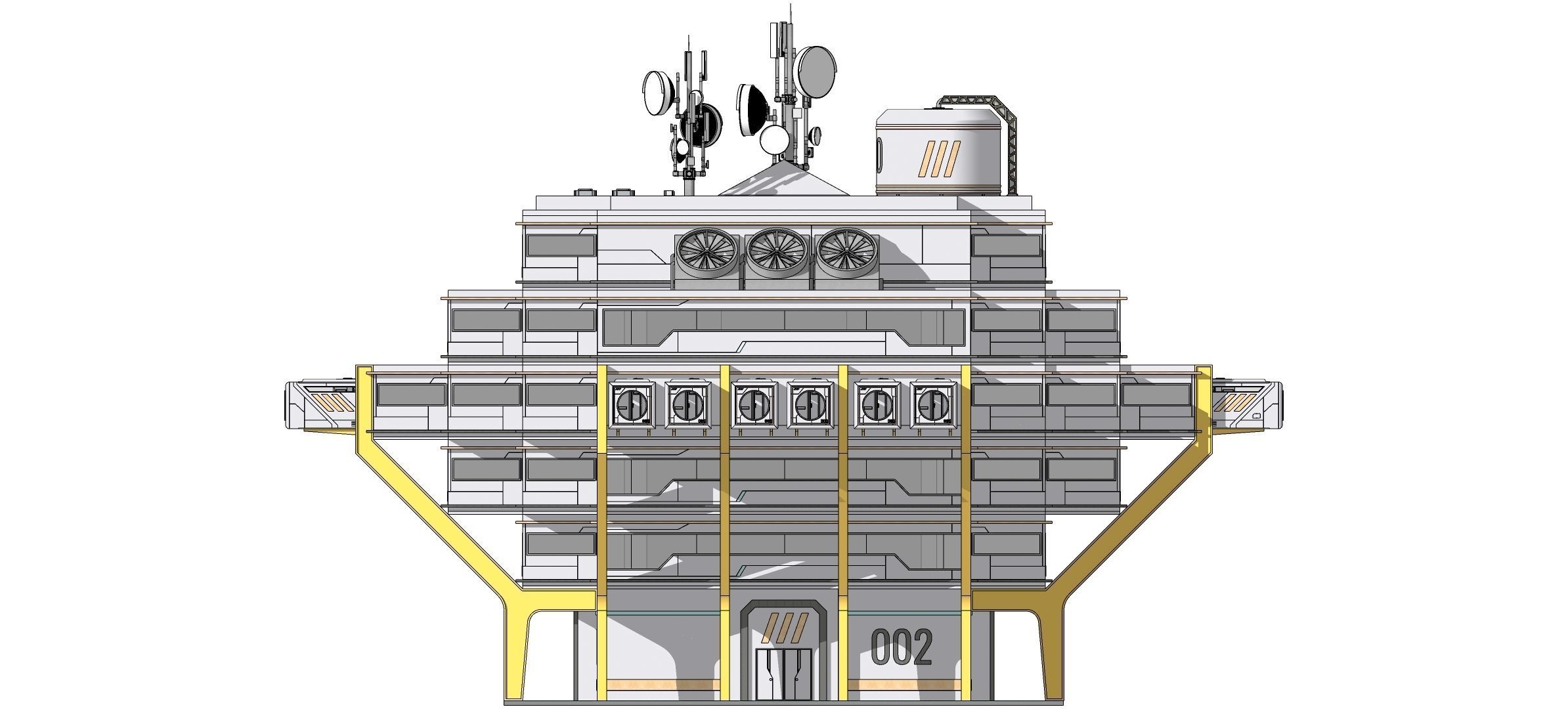 Sci-fi Laboratory block 002 3D model_16