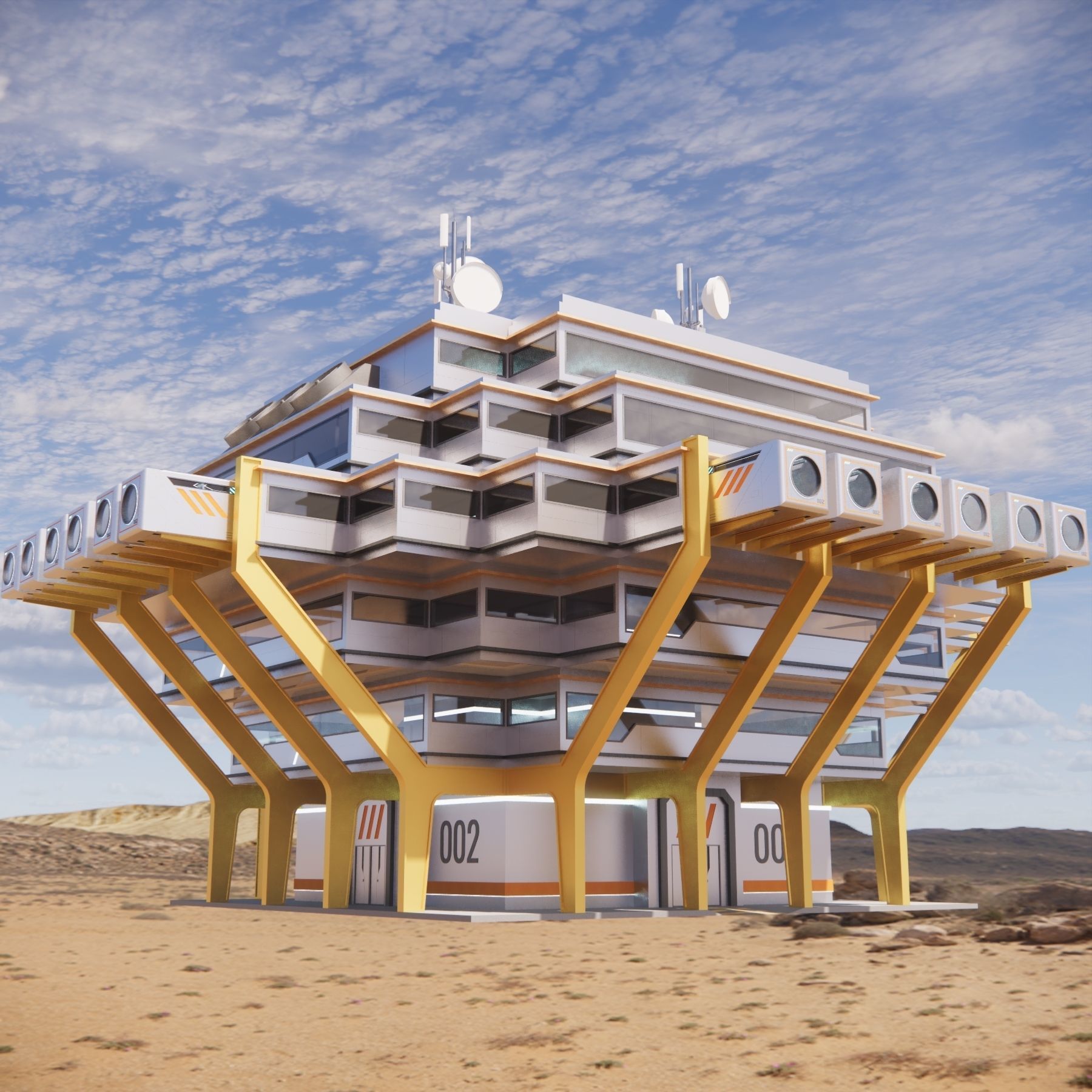 Sci-fi Laboratory block 002 3D model_2