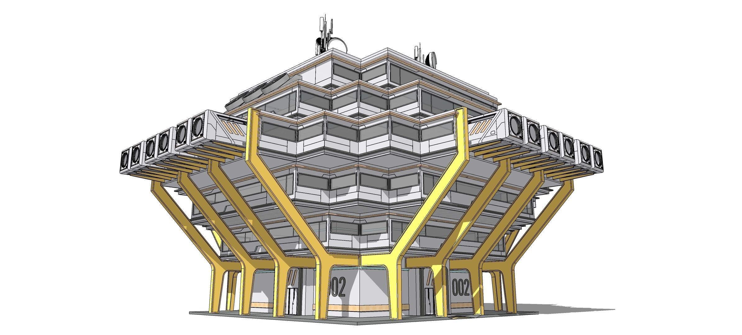 Sci-fi Laboratory block 002 3D model_23