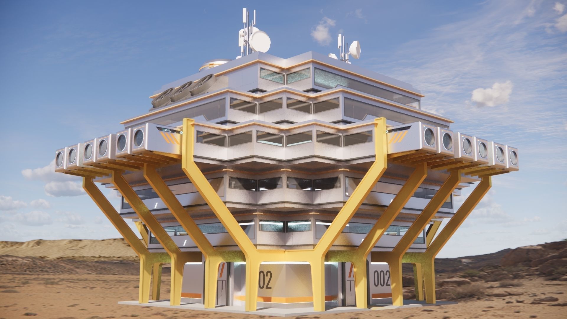 Sci-fi Laboratory block 002 3D model_3