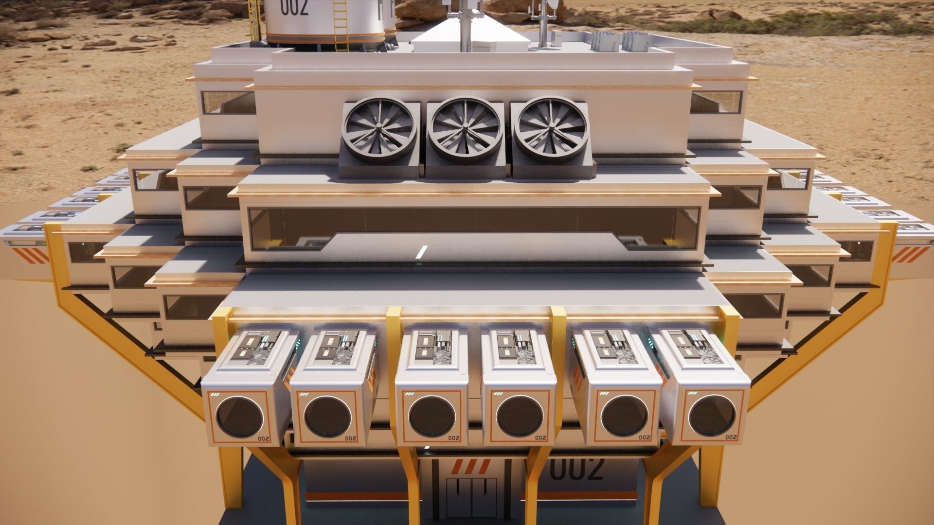 Sci-fi Laboratory block 002 3D model_5