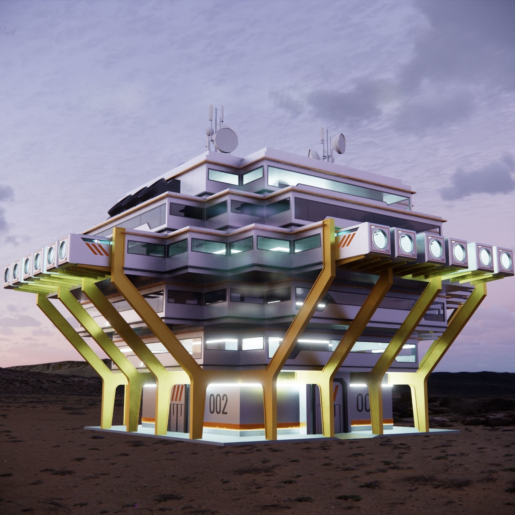 Sci-fi Laboratory block 002 3D model_4