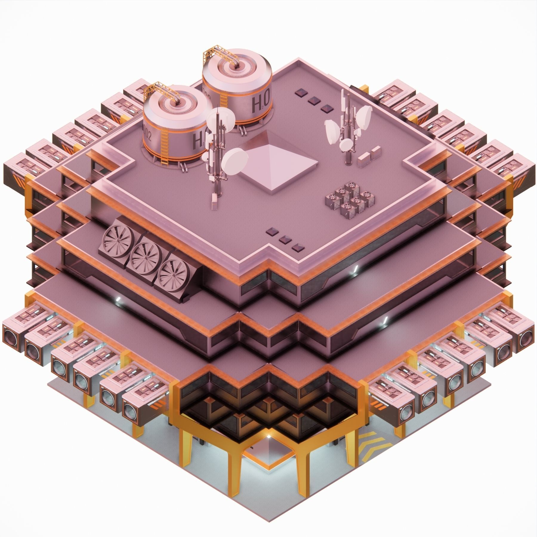 Sci-fi Laboratory block 002 3D model_1