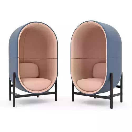 Contemporary blue oval armchair