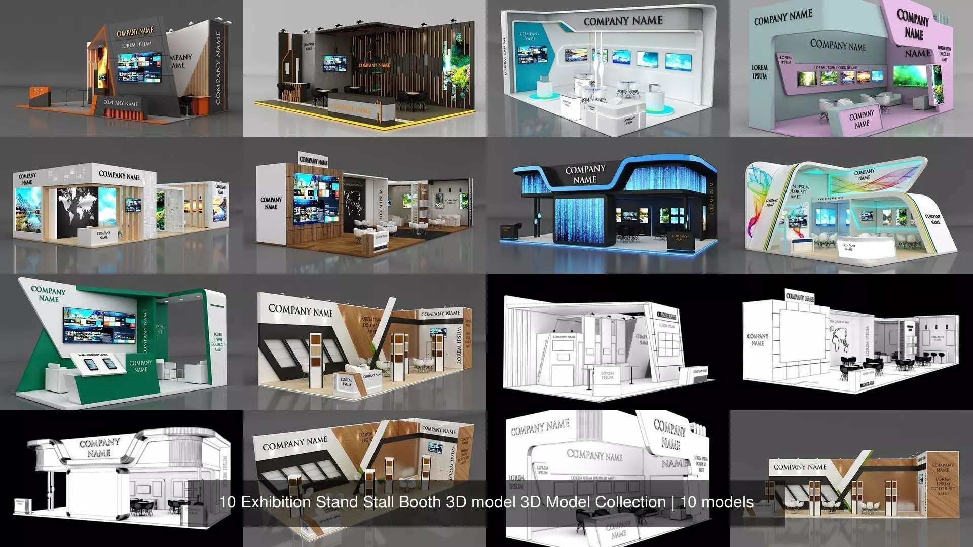10 Exhibition Stand Stall Booth 3D model 3D Model Collection _0