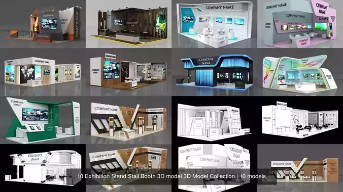 10 Exhibition Stand Stall Booth 3D model 3D Model Collection 
