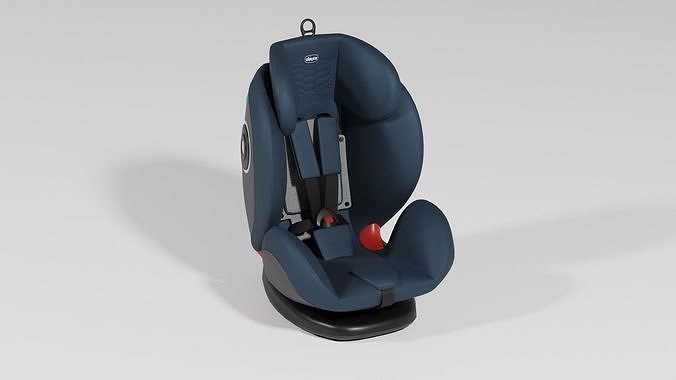Blue colour detailed Chicco Seat 4 Fix 0-36 kg baby car seat  S Low-poly 3D model