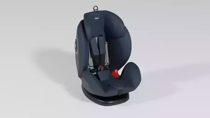 Blue colour detailed Chicco Seat 4 Fix 0-36 kg baby car seat  S Low-poly 3D model