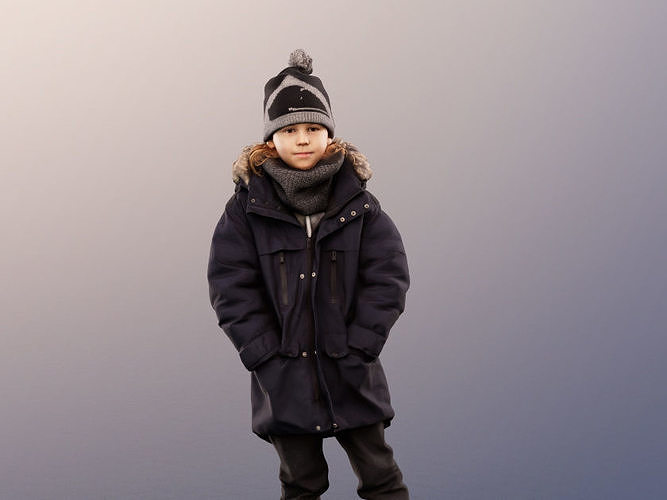 Noah 12952 - Little Boy Standing In Winter Outfit Low-poly 3D model