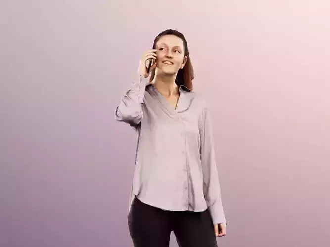 Maria 12895 - Standing Casual Girl Phone Call