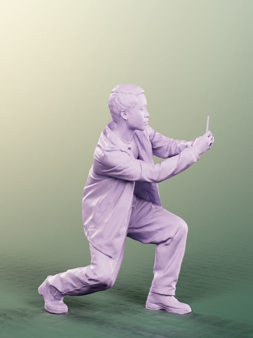 Henrik 12556 - Asian Man Taking Photo Low-poly 3D model_5