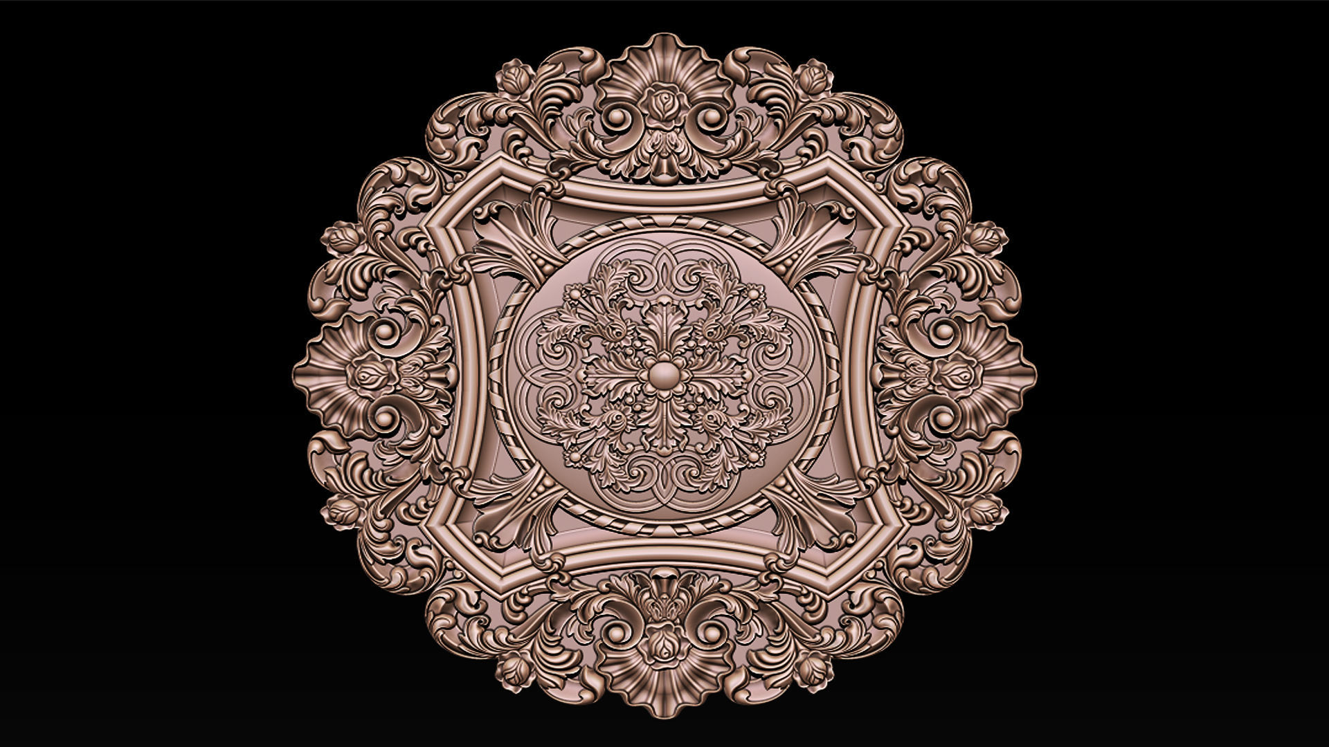 Decorative Ceiling Center - for CNC router 3D print model_1