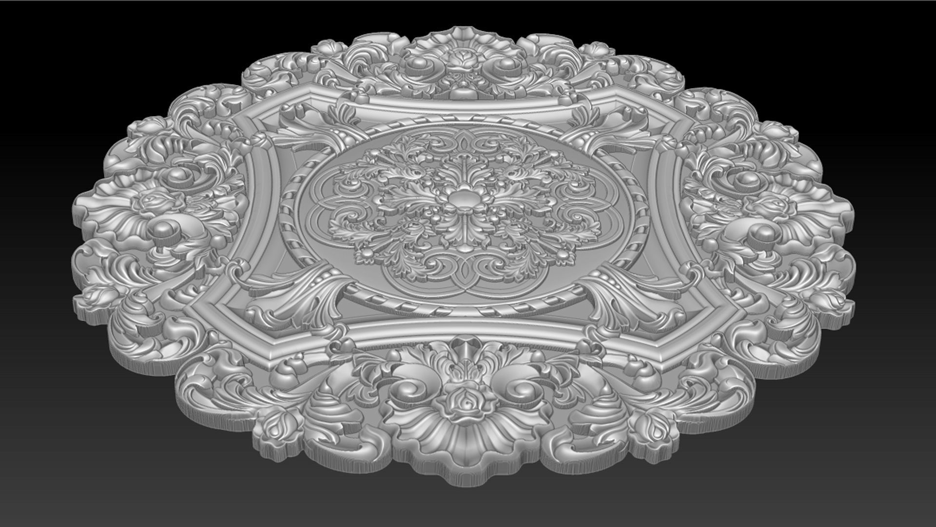 Decorative Ceiling Center - for CNC router 3D print model_15