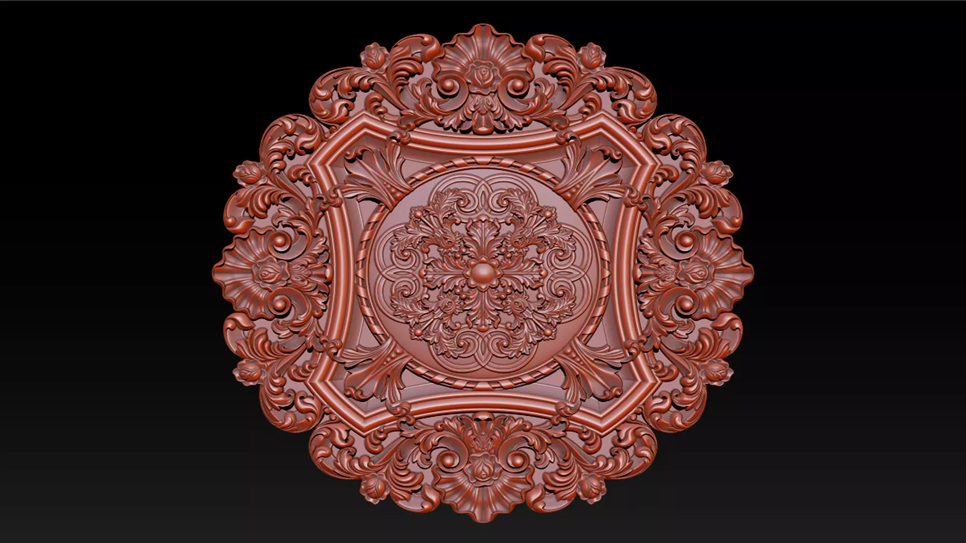 Decorative Ceiling Center - for CNC router 3D print model_0