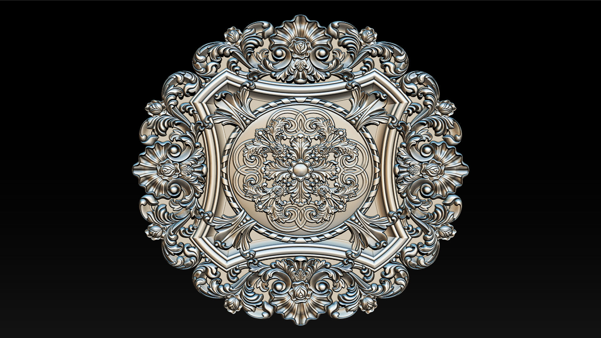 Decorative Ceiling Center - for CNC router 3D print model_6