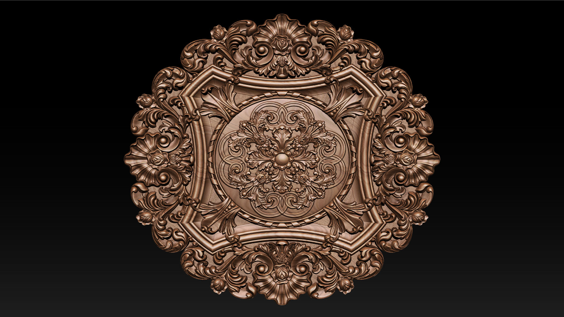 Decorative Ceiling Center - for CNC router 3D print model_2
