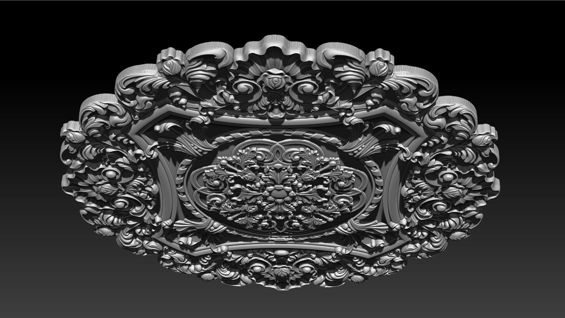 Decorative Ceiling Center - for CNC router 3D print model_17