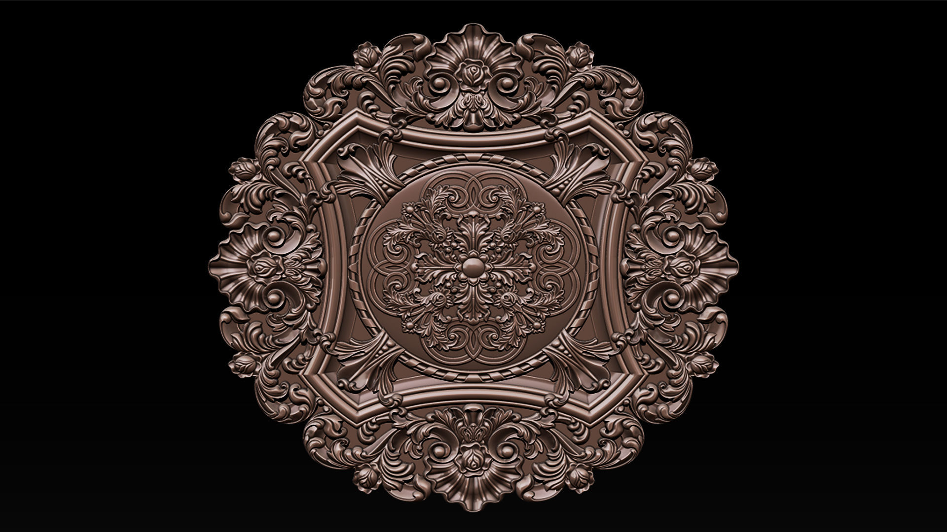 Decorative Ceiling Center - for CNC router 3D print model_3