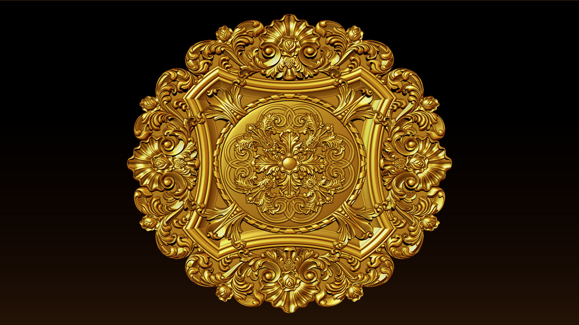 Decorative Ceiling Center - for CNC router 3D print model_5