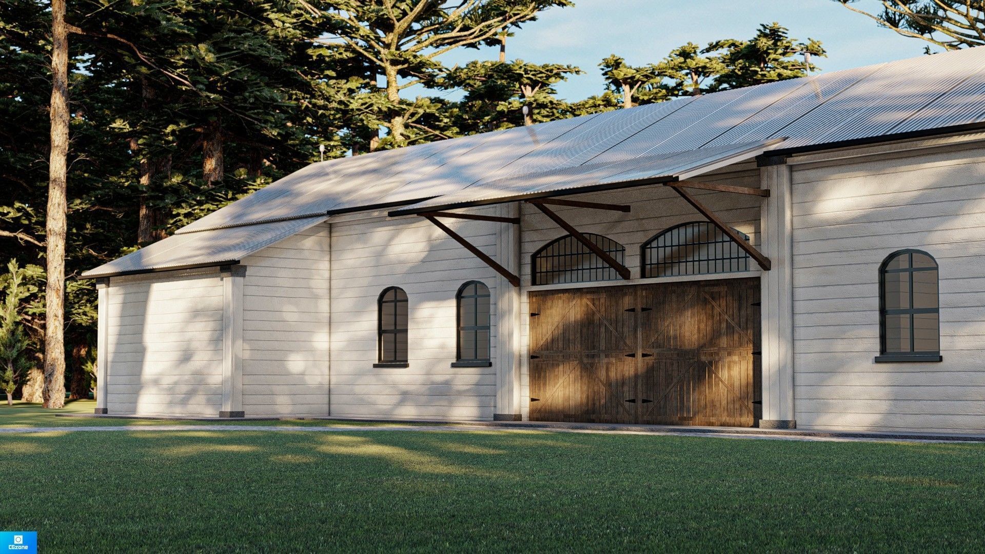 Old Warehouse Low-poly 3D model_2