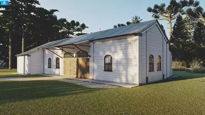 Old Warehouse Low-poly 3D model