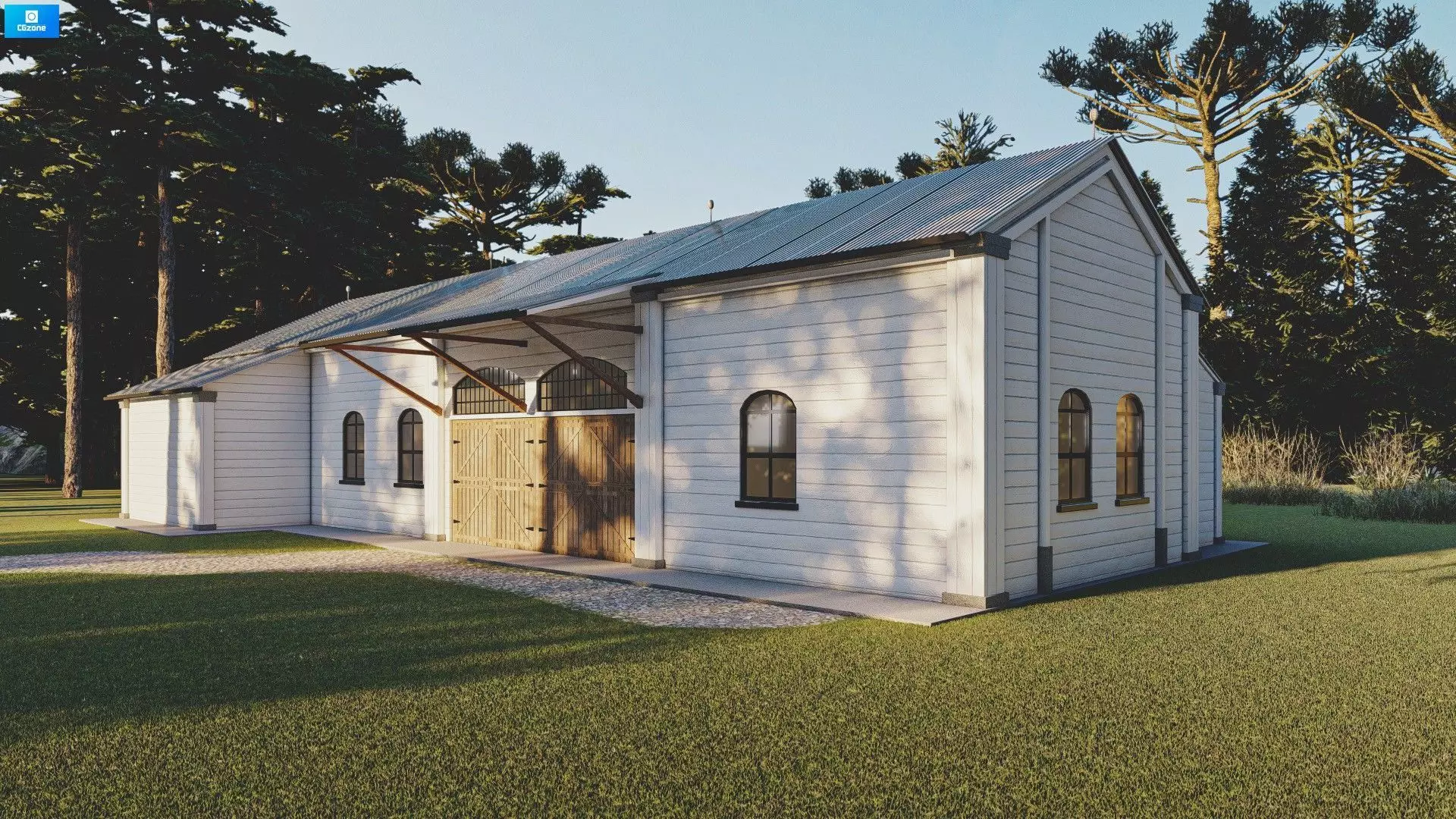 Old Warehouse Low-poly 3D model_0