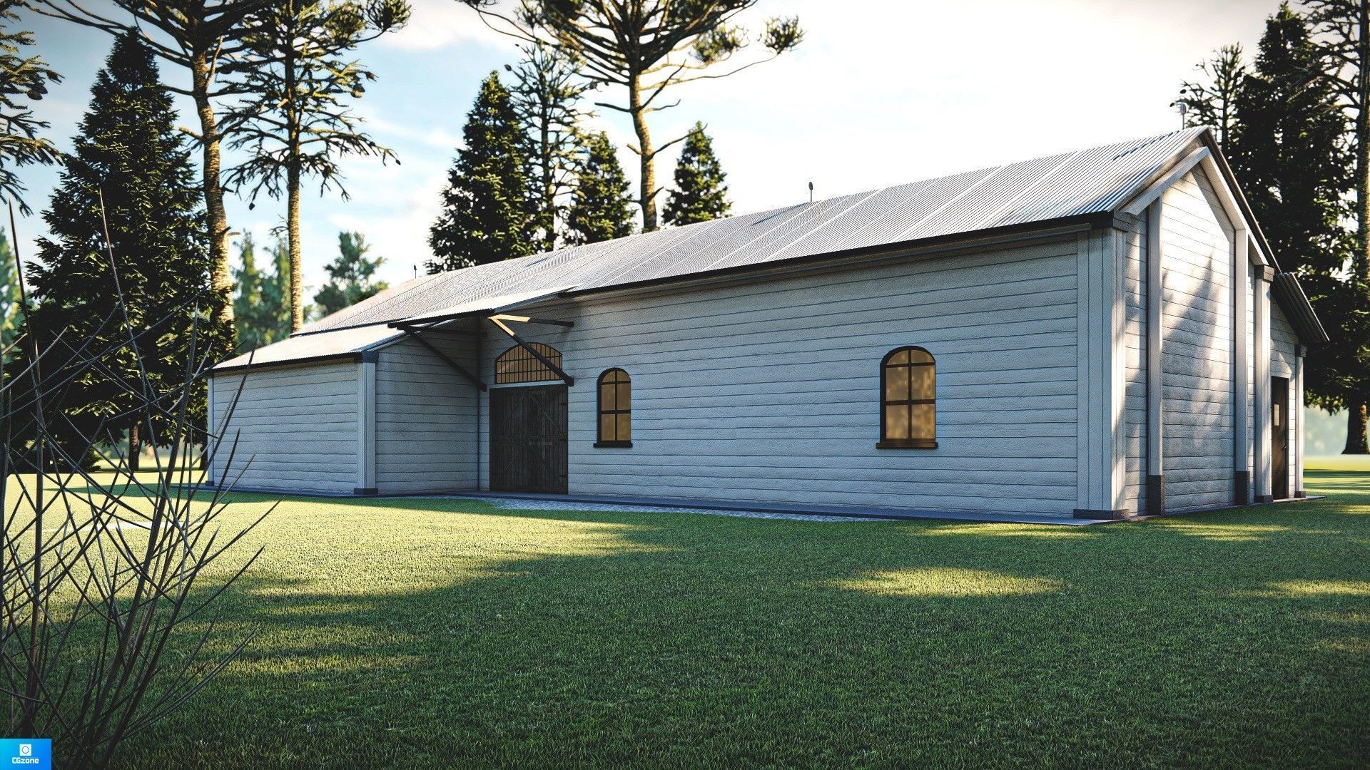 Old Warehouse Low-poly 3D model_5