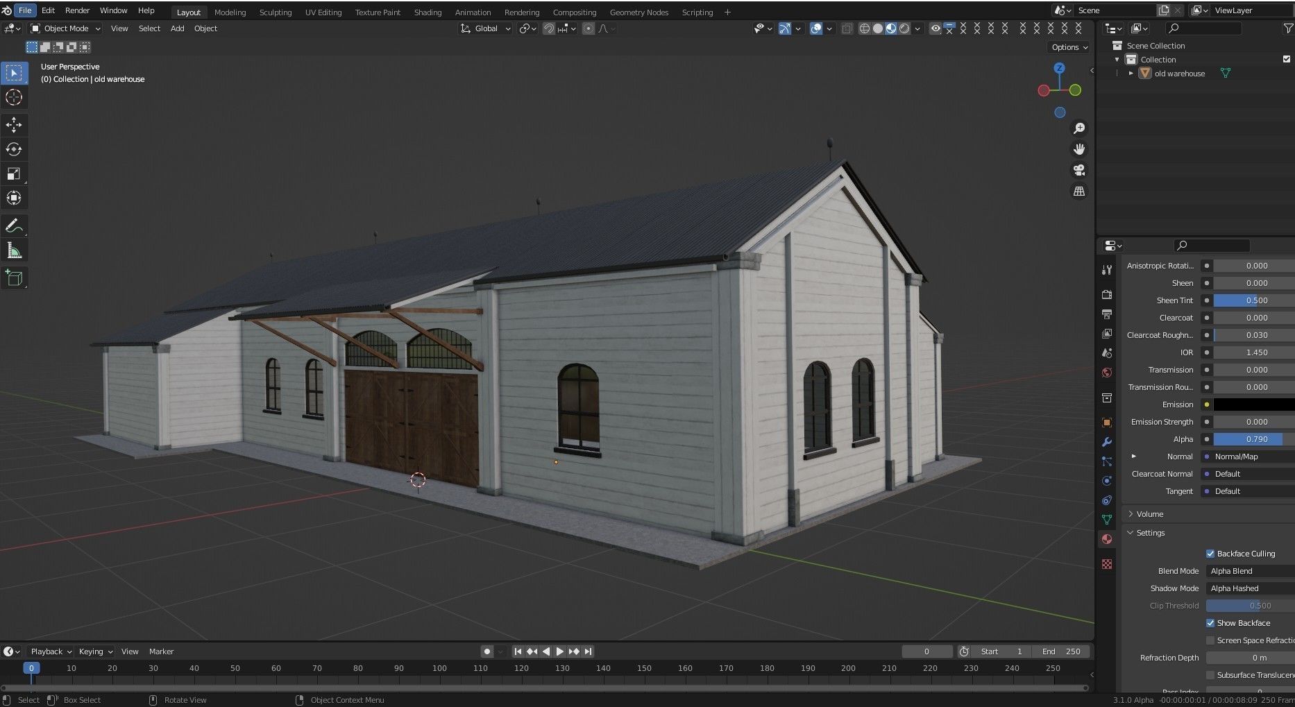 Old Warehouse Low-poly 3D model_10