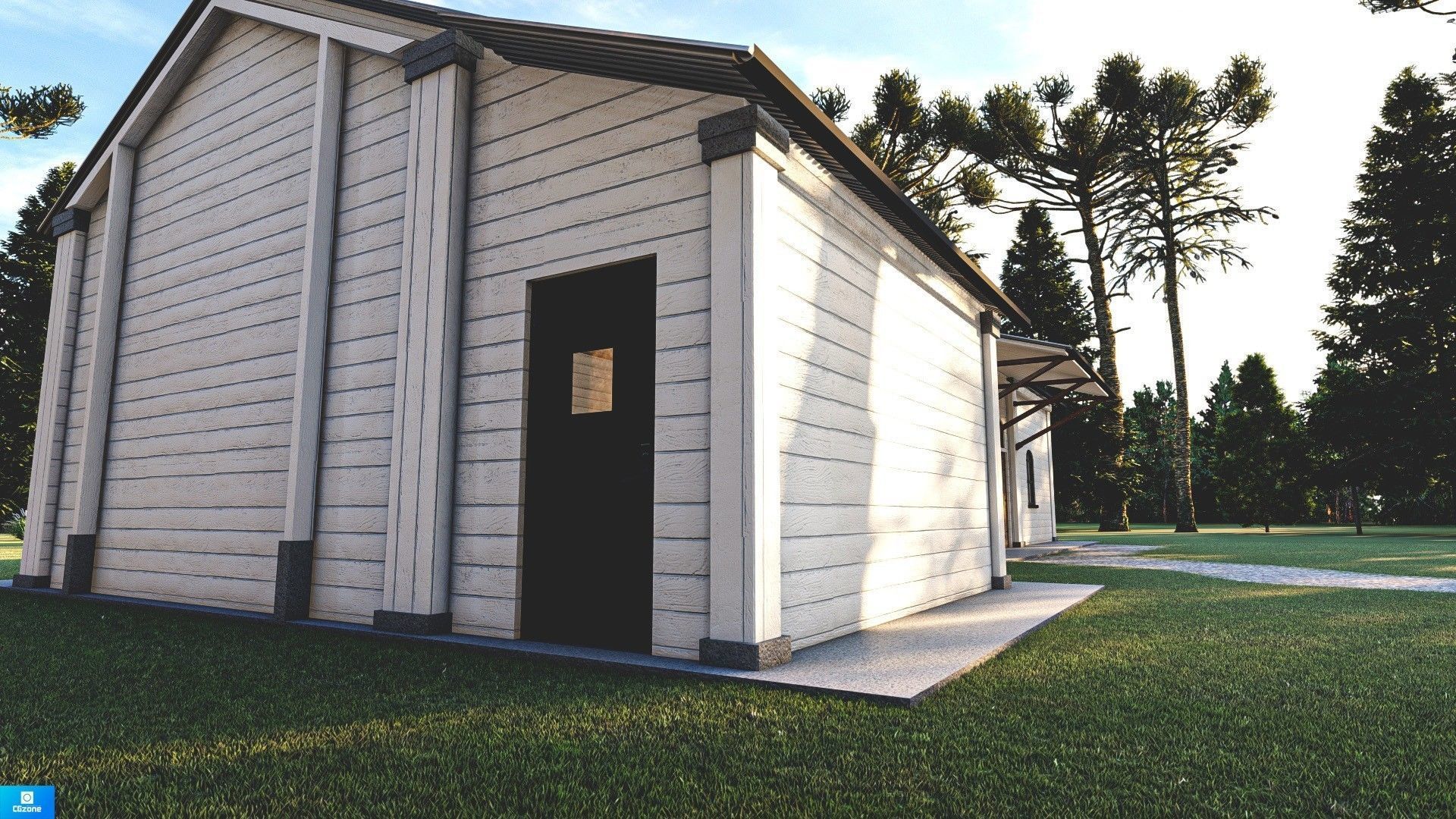 Old Warehouse Low-poly 3D model_9