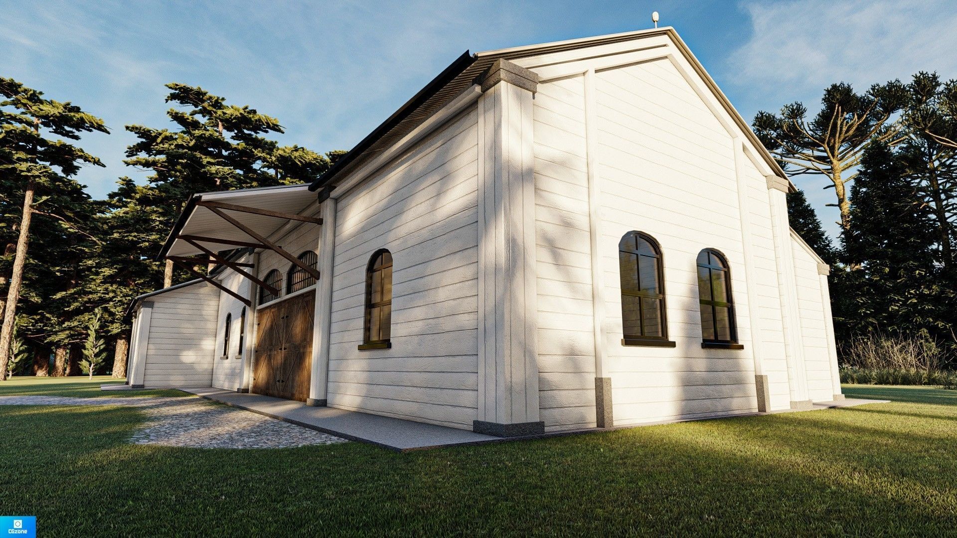 Old Warehouse Low-poly 3D model_3