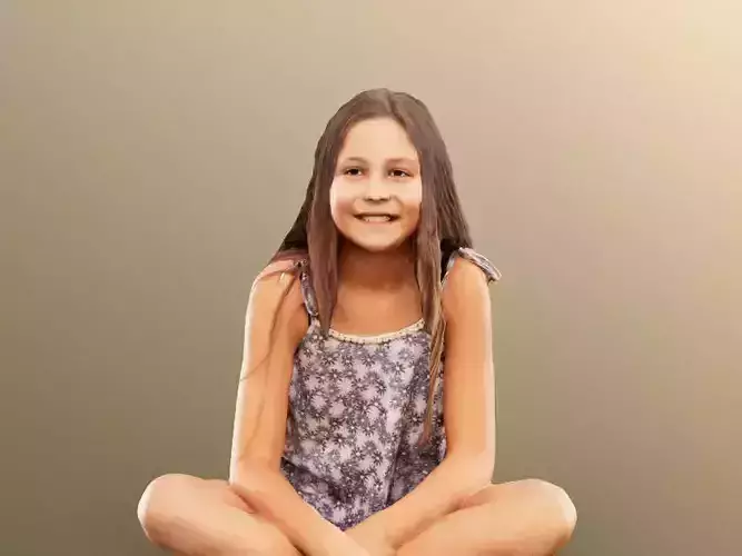 Layla 12415 - Crossed Leg Sitting Girl Summer Outfit