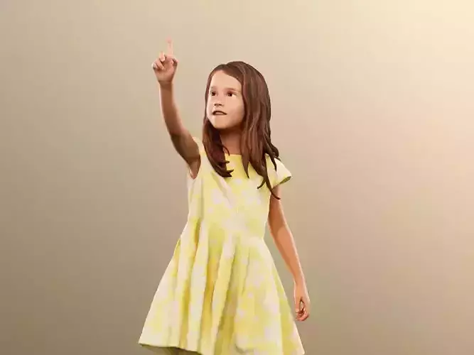 Leonie 12337 - Standing Elegant Girl In Dress Pointing