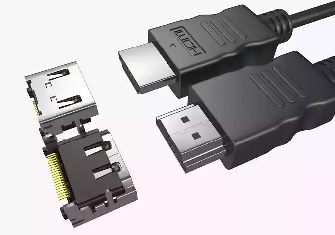HDMI male and female connector 3D model