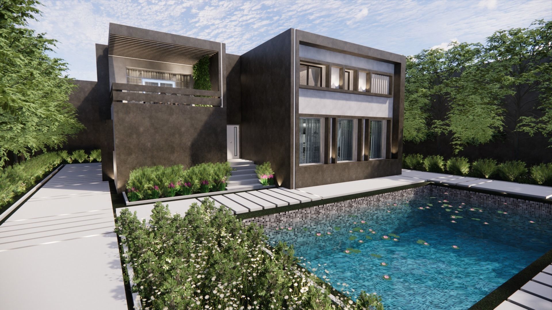 villa modern 3D model_8