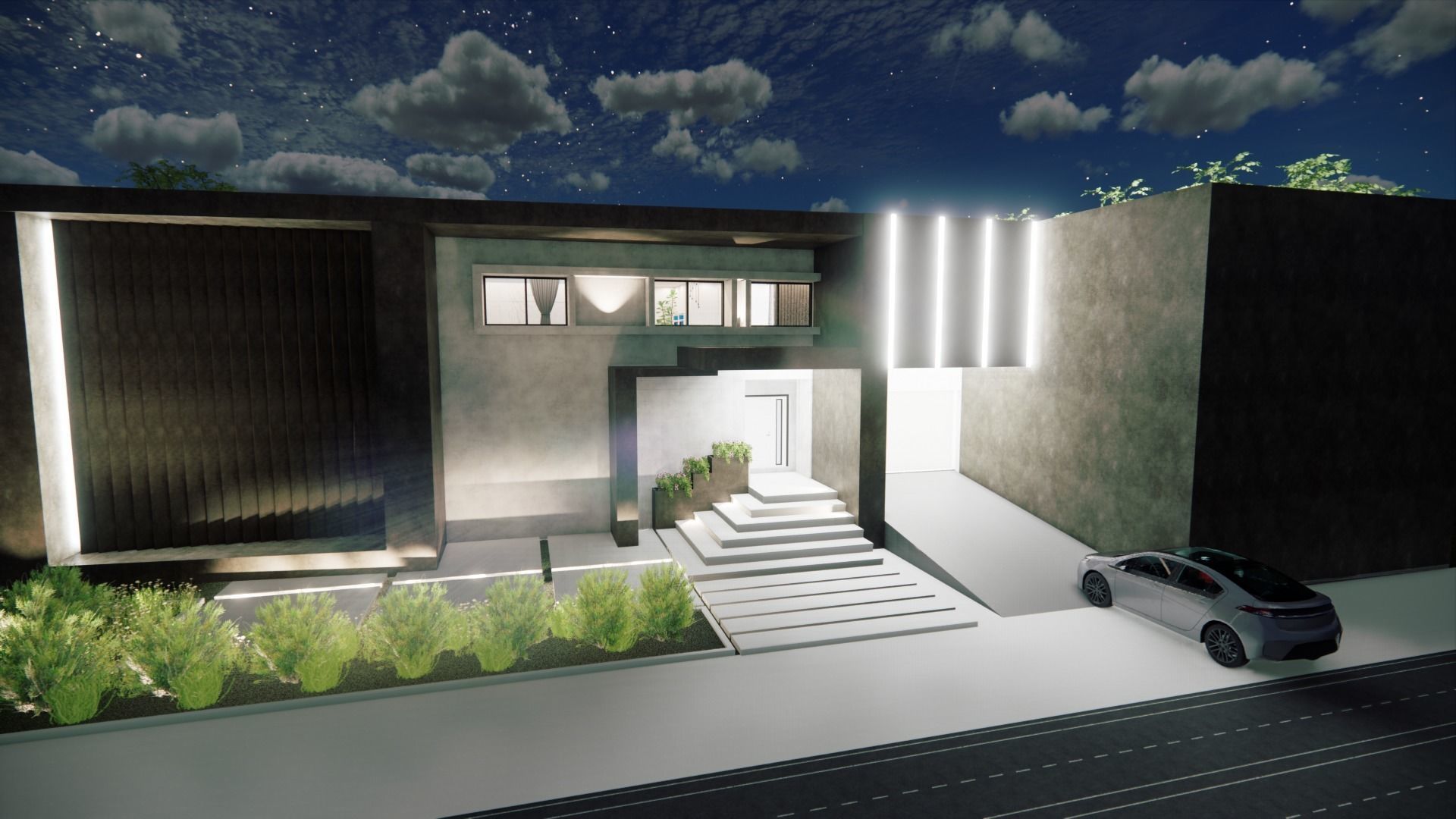 villa modern 3D model_9