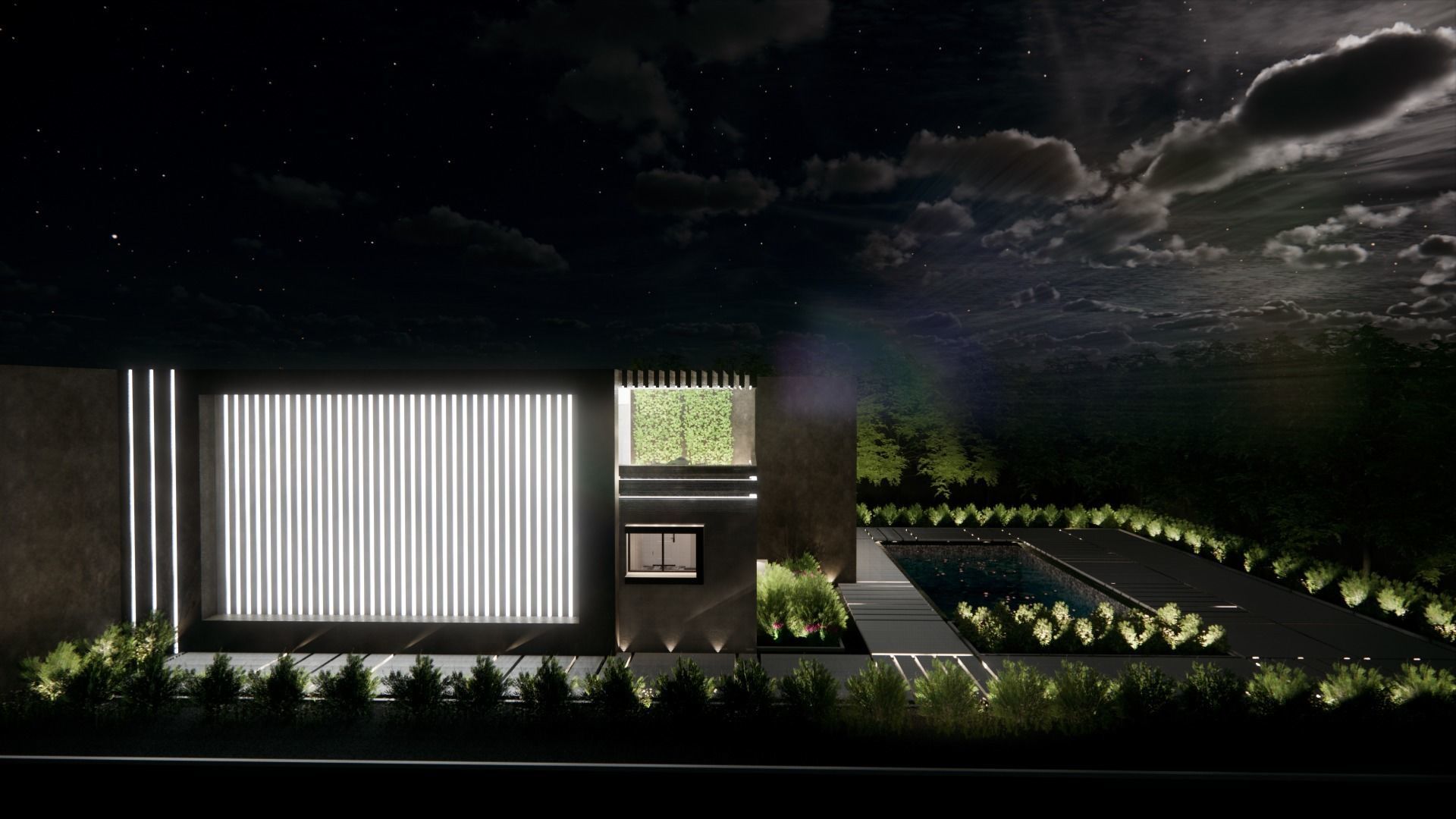 villa modern 3D model_7