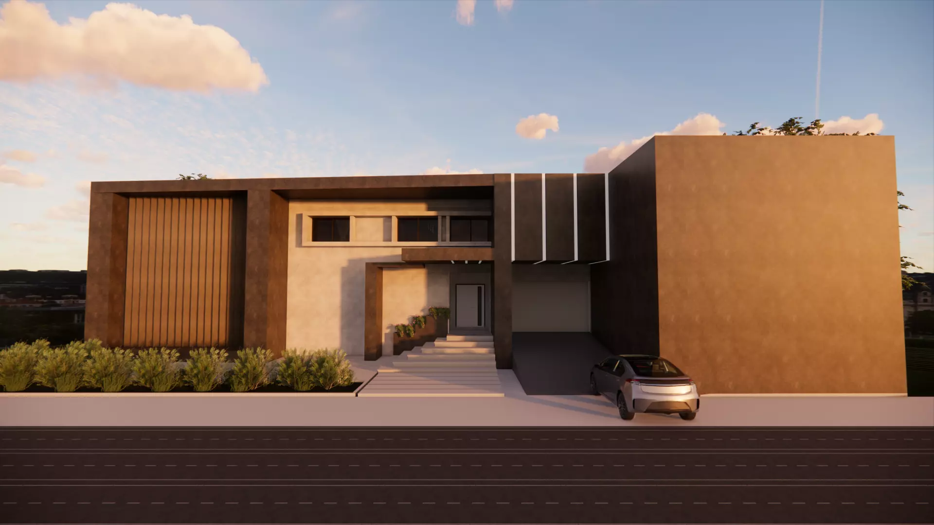 villa modern 3D model_0