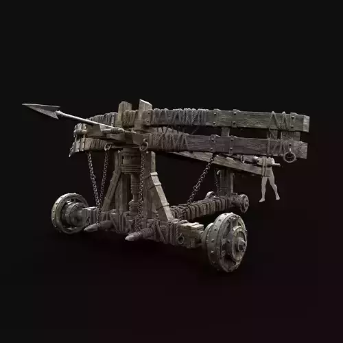 WAR MACHINE BALLISTA MEDIEVAL SIEGE ENGINE WAR BATTLE WEAPON Low-poly 3D model